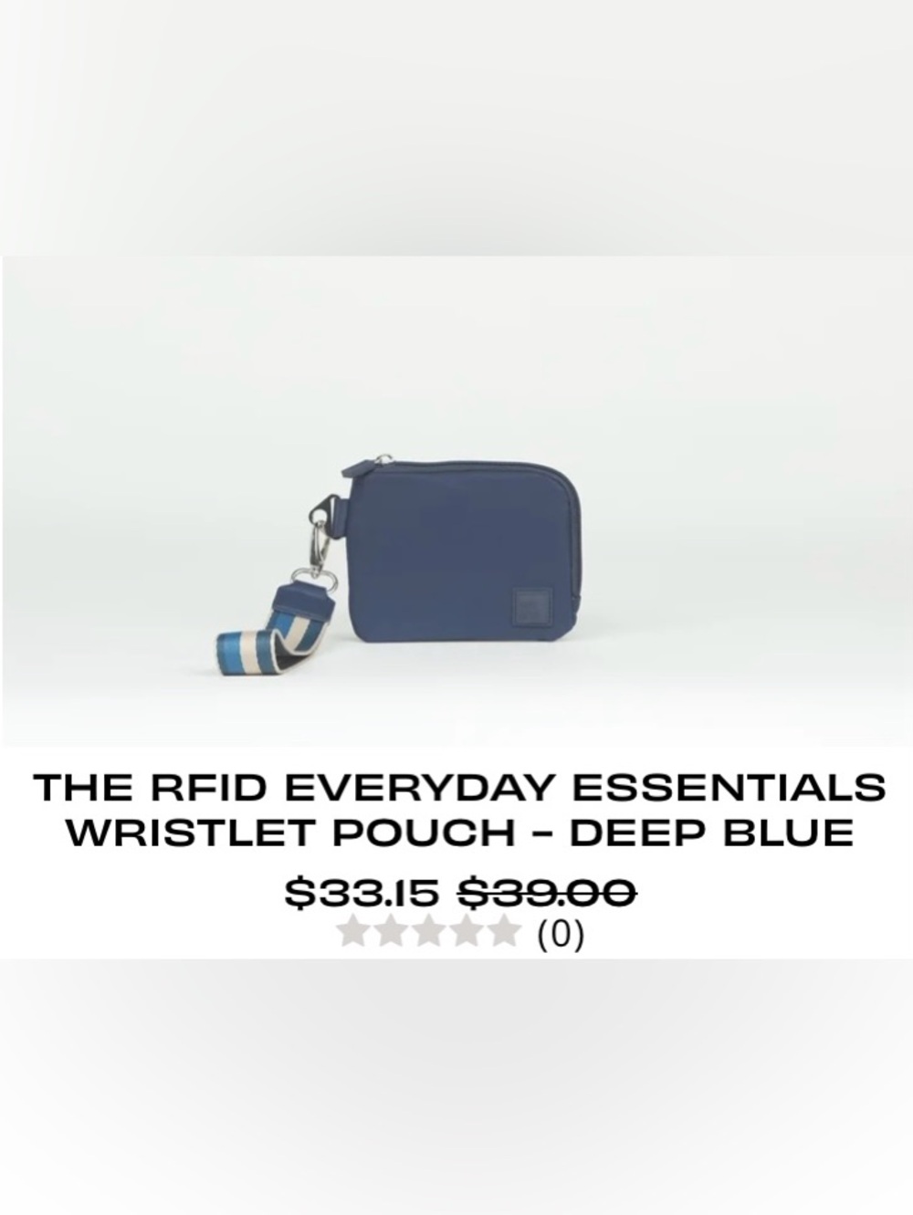 BNWNT IHKWIP RFID Blue Patent Wristlet with Strap